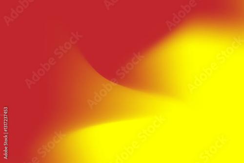 Abstract gradient background of red and yellow color. Vector illustration smooth of fluid flowing curved shapes
