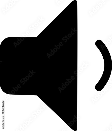 Audio speaker decrease or low volume sound flat vector icon