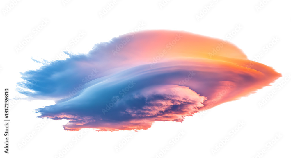 Cloud at sunset on transparent background Cloud at sunset on transparent background