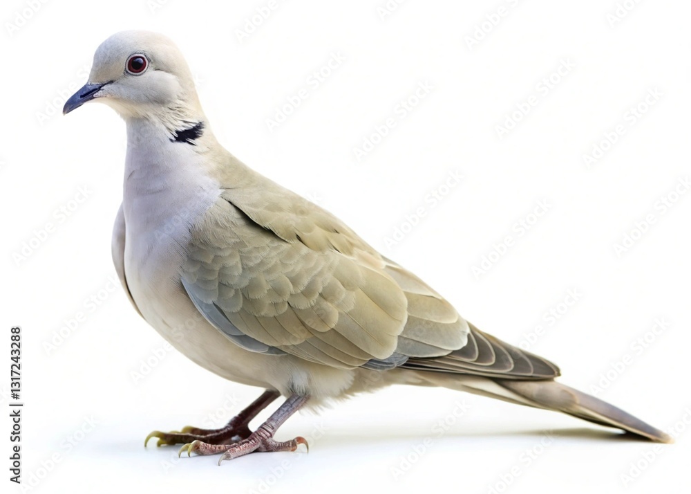 Fototapeta premium Ghughu (Eurasian Collared Dove) isolated on white background