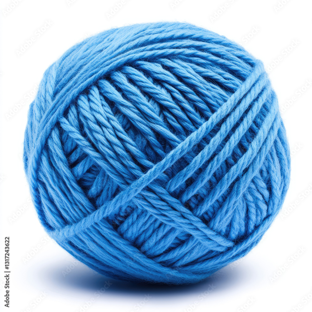 Blue Yarn Ball Crochet Knitting Supplies on white background Blue Yarn Ball Crochet Knitting Supplies on white background