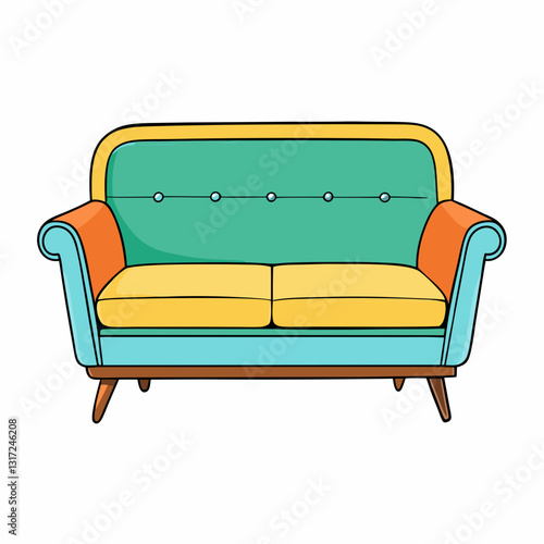 loveseat isolated on white background