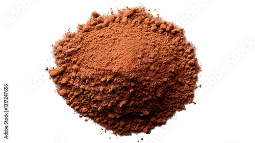 Wallpaper Mural Cocoa Powder Pile Dark Brown Ingredient, Rich Texture for Baking and Desserts, isolated on transparent background. Torontodigital.ca