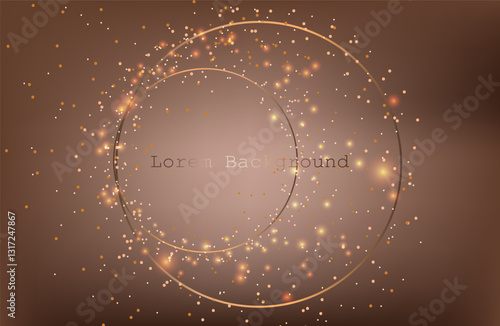 Premium background design with mocha mousse line pattern (texture) in luxury pastel colour. Abstract horizontal vector template for business banner.dark brown background with golden brown circles. 