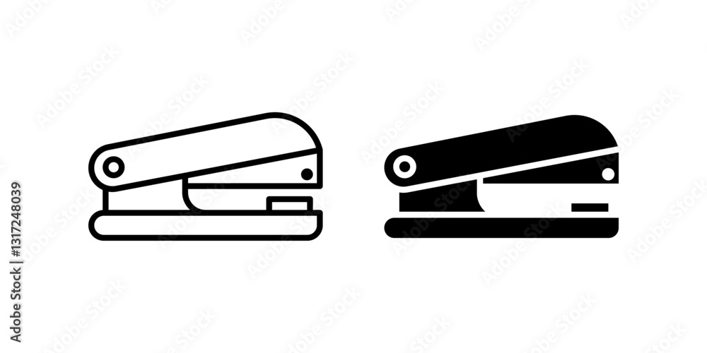 Stapler icon set. Flat illustration of icons on a white background Stapler icon set. Flat illustration of icons on a white background
