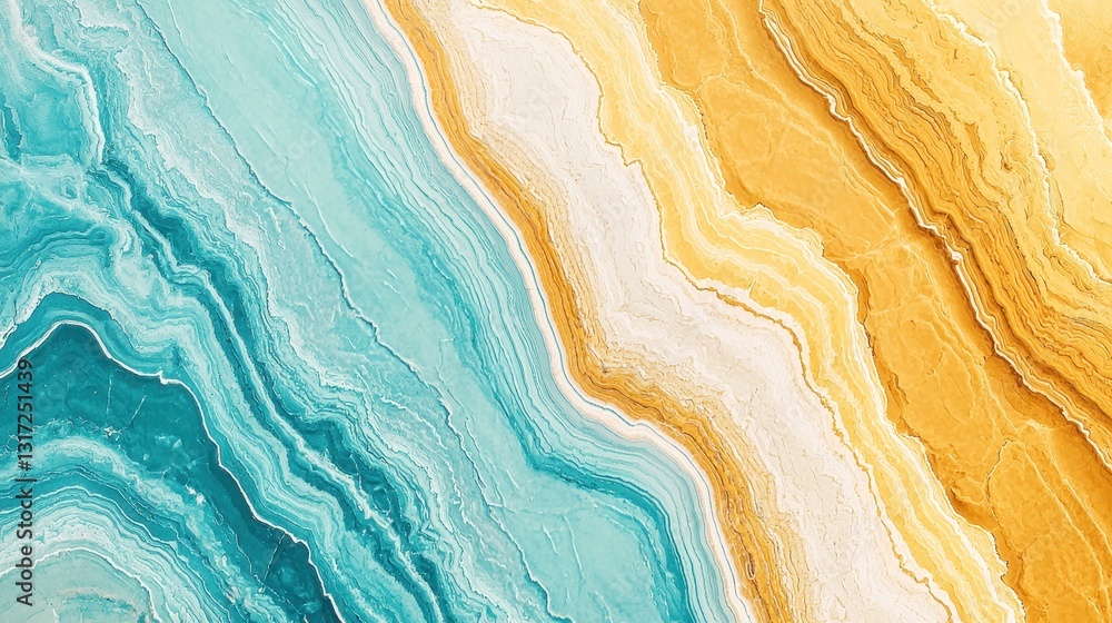 Abstract Colorful Texture with Waves of Aqua, White and Yellow Abstract Colorful Texture with Waves of Aqua, White and Yellow