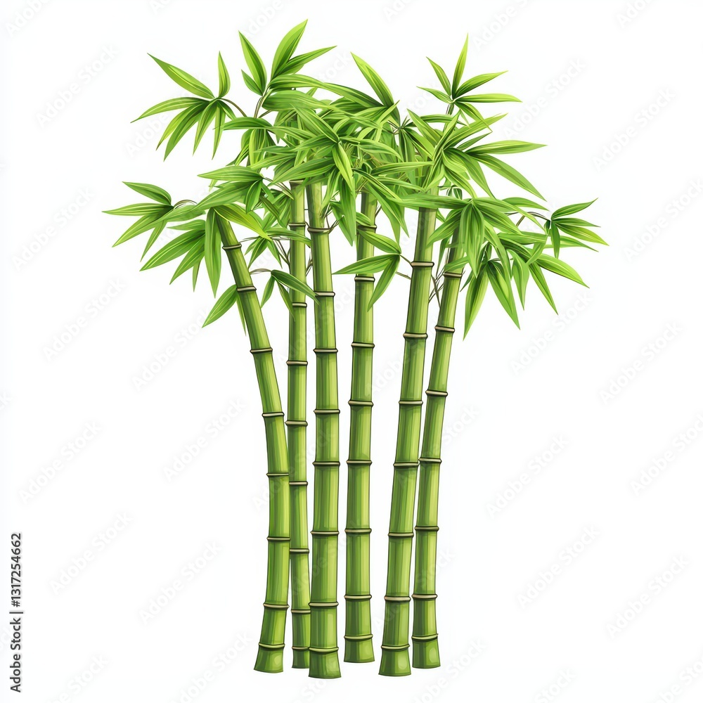 Fototapeta premium Tall and Dense Bamboo Stalks Clustered Together in Bright Green Colors
