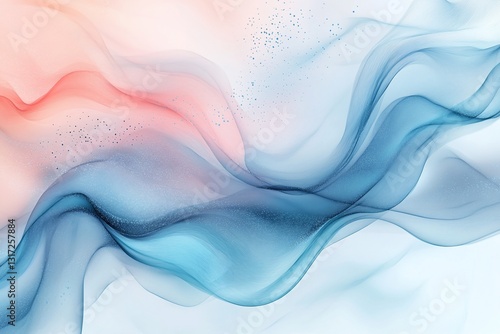 Wallpaper Mural Abstract pastel wave background with flowing, translucent, light blue and coral colors. Torontodigital.ca