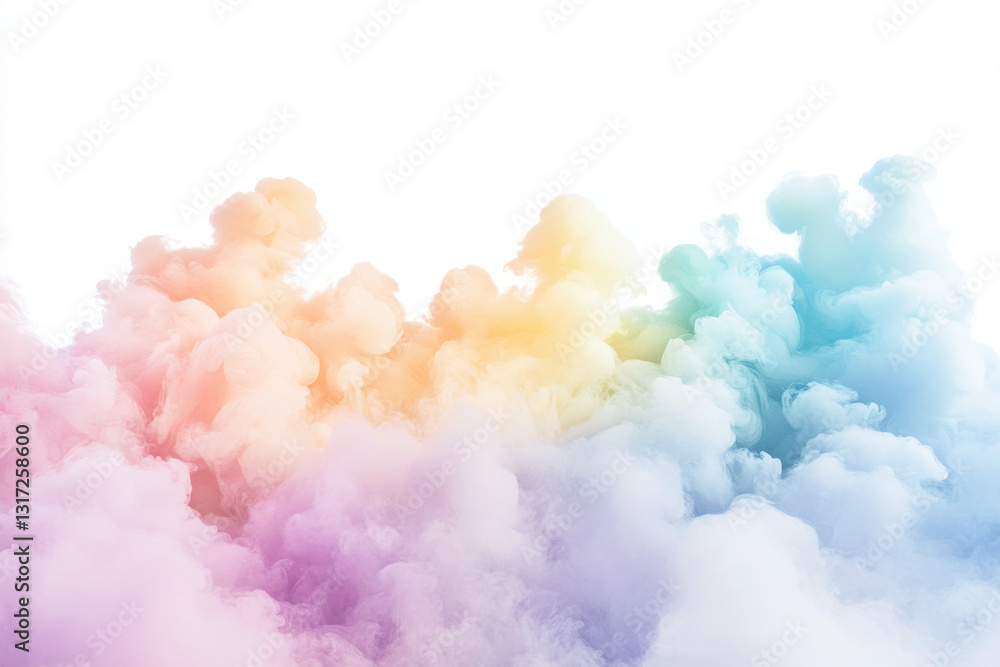 Fototapeta premium Vibrant pastel-colored clouds forming a dreamy abstract background.