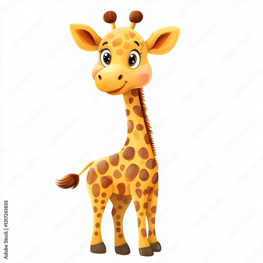 A watercolor cute baby giraffe painting illustration isolated on a white background, a cute baby giraffe illustration, painting, AI Painting design. A watercolor cute baby giraffe painting illustration isolated on a white background, a cute baby giraffe illustration, painting, AI Painting design.