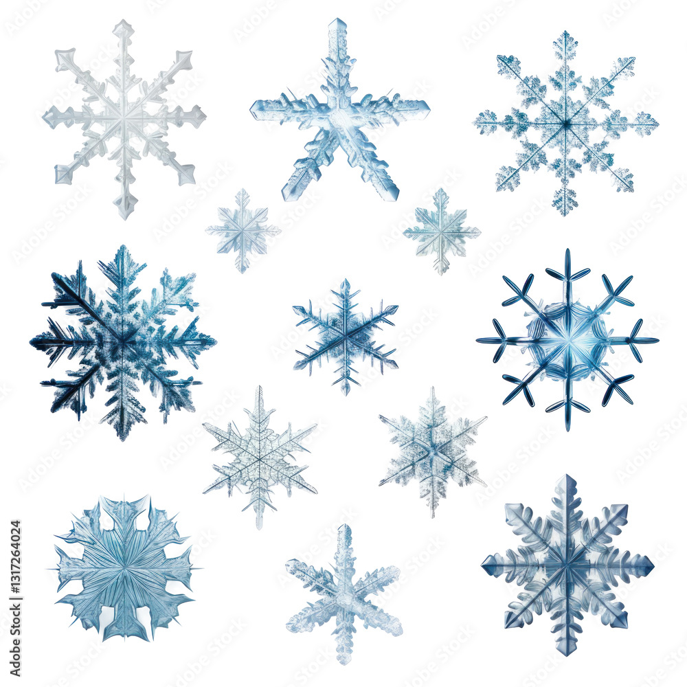 set of vector snowflakes set of vector snowflakes