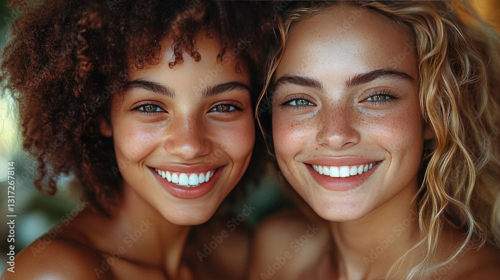 A diverse group of six individuals poses in a line, smiling and showcasing adhesive bandages on their upper arms.