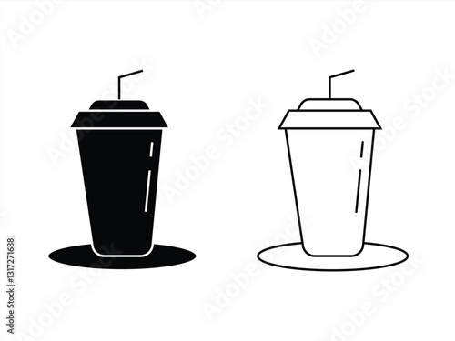 Soft drink icons, packaging such as tea, milk, coffee, juice. vector illustration