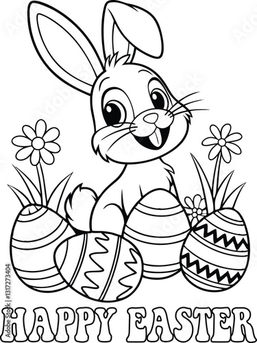 Happy Easter Day Coloring Pages for Kids