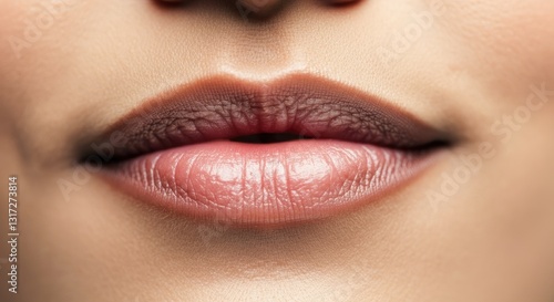 Close-up of woman's lips with natural texture