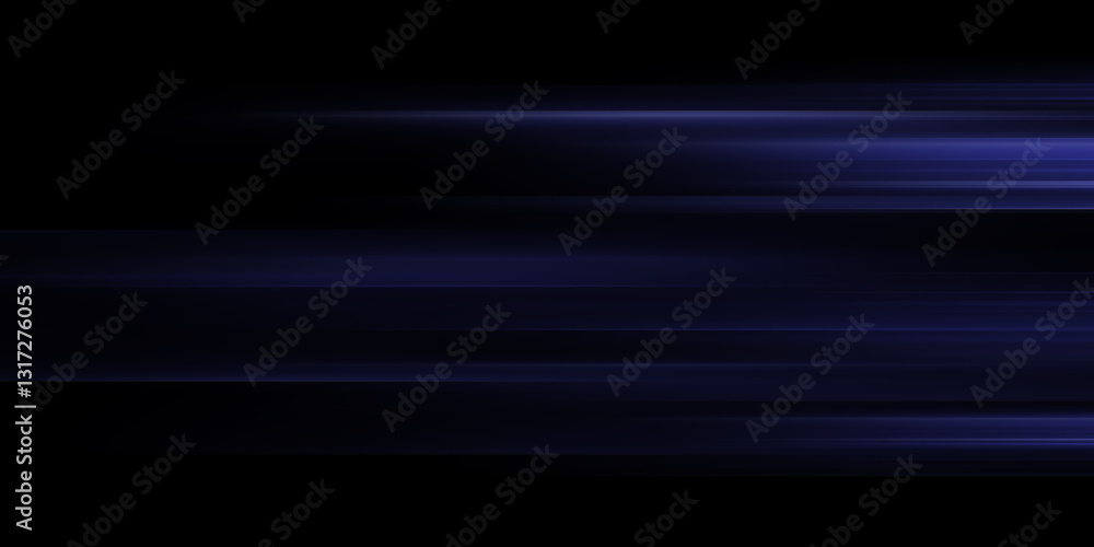 Motion light effect for banners. Blue lines. The effect of speed on a black background Motion light effect for banners. Blue lines. The effect of speed on a black background