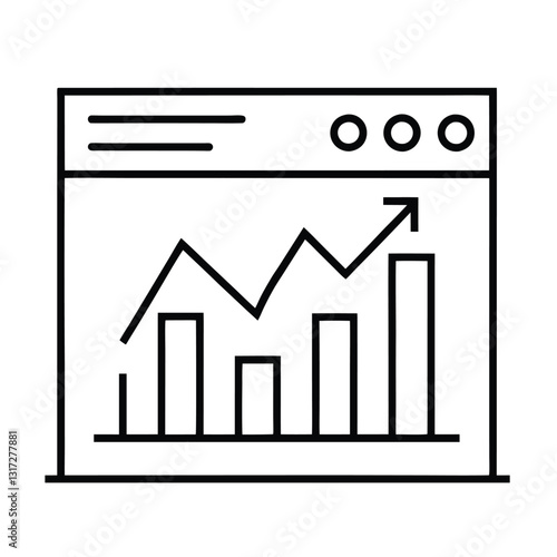 website statistics icon on white background.