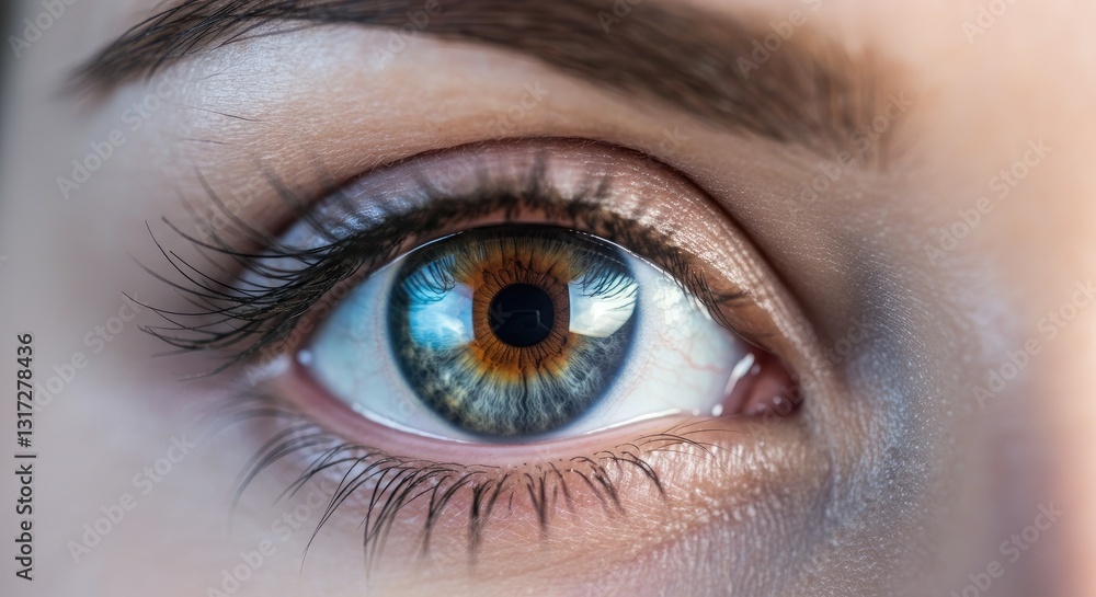 Close-up image of human eye with detailed iris pattern Close-up image of human eye with detailed iris pattern