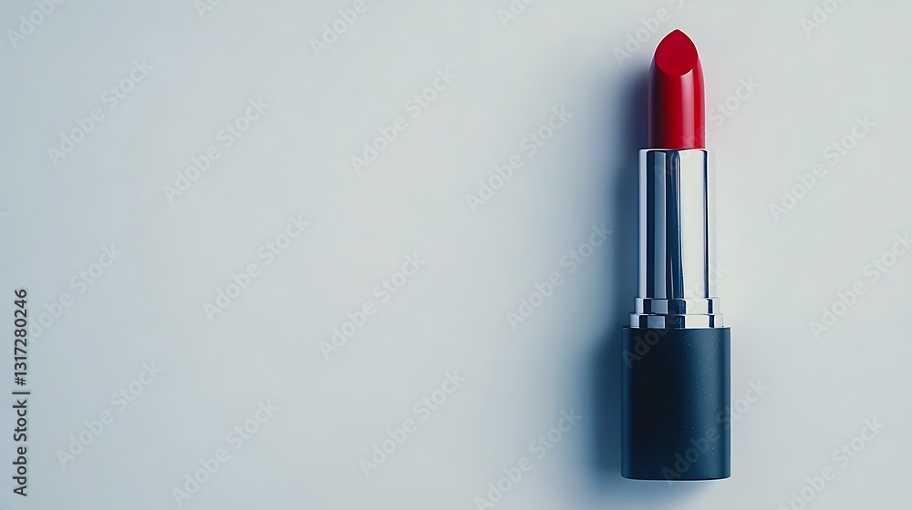 Stylish Red Lipstick on a Minimalist Surface for Beauty and Cosmetic Themes Stylish Red Lipstick on a Minimalist Surface for Beauty and Cosmetic Themes