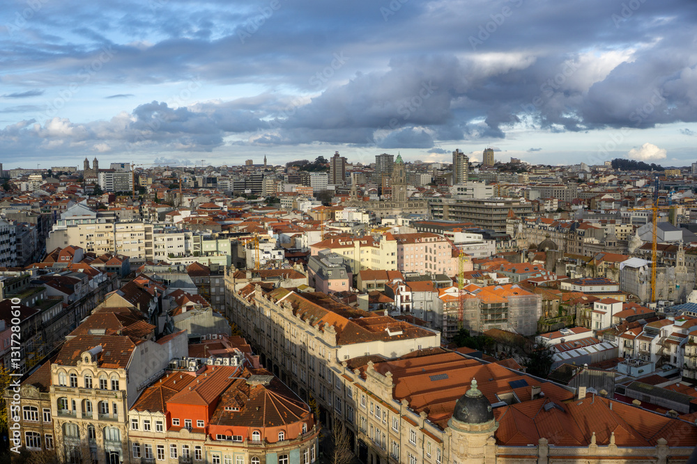Fototapeta premium Panoramic View Of Porto Portugal With Historic Architecture And Red Rooftops Stunning Cityscape Of A UNESCO Heritage Destination Perfect For Travel Photography