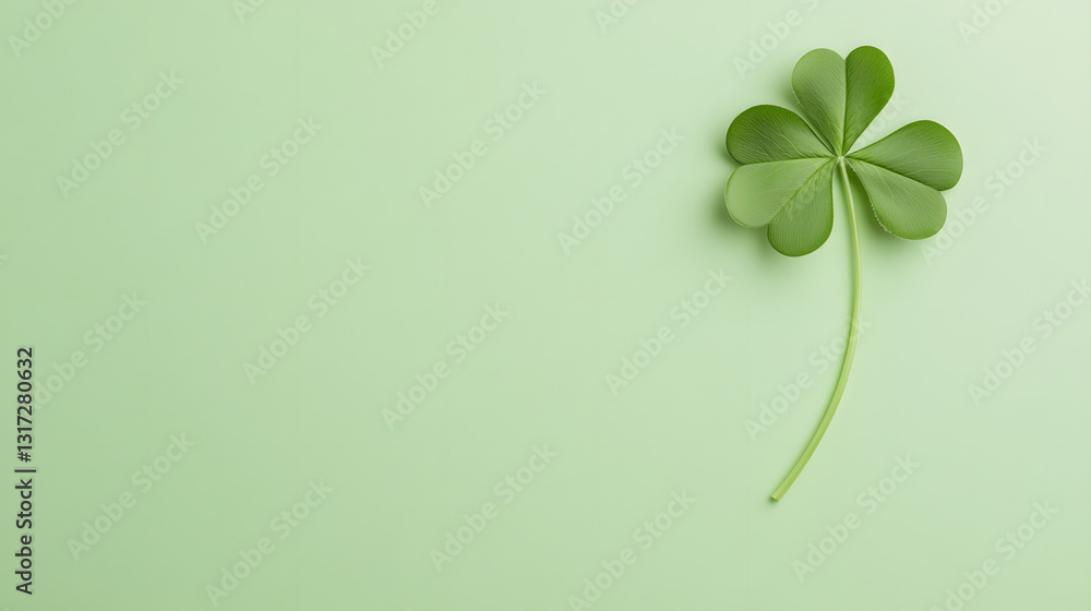 A clean emerald green background with a single realistic four-leaf clover, symbolizing luck and prosperity.
A clean emerald green background with a single realistic four-leaf clover, symbolizing luck and prosperity.