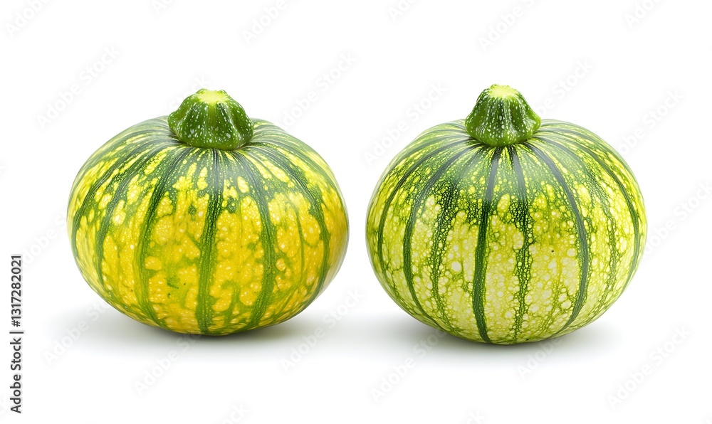 Isolated Fresh Zucchini on White Background Without Shadow Effects Isolated Fresh Zucchini on White Background Without Shadow Effects