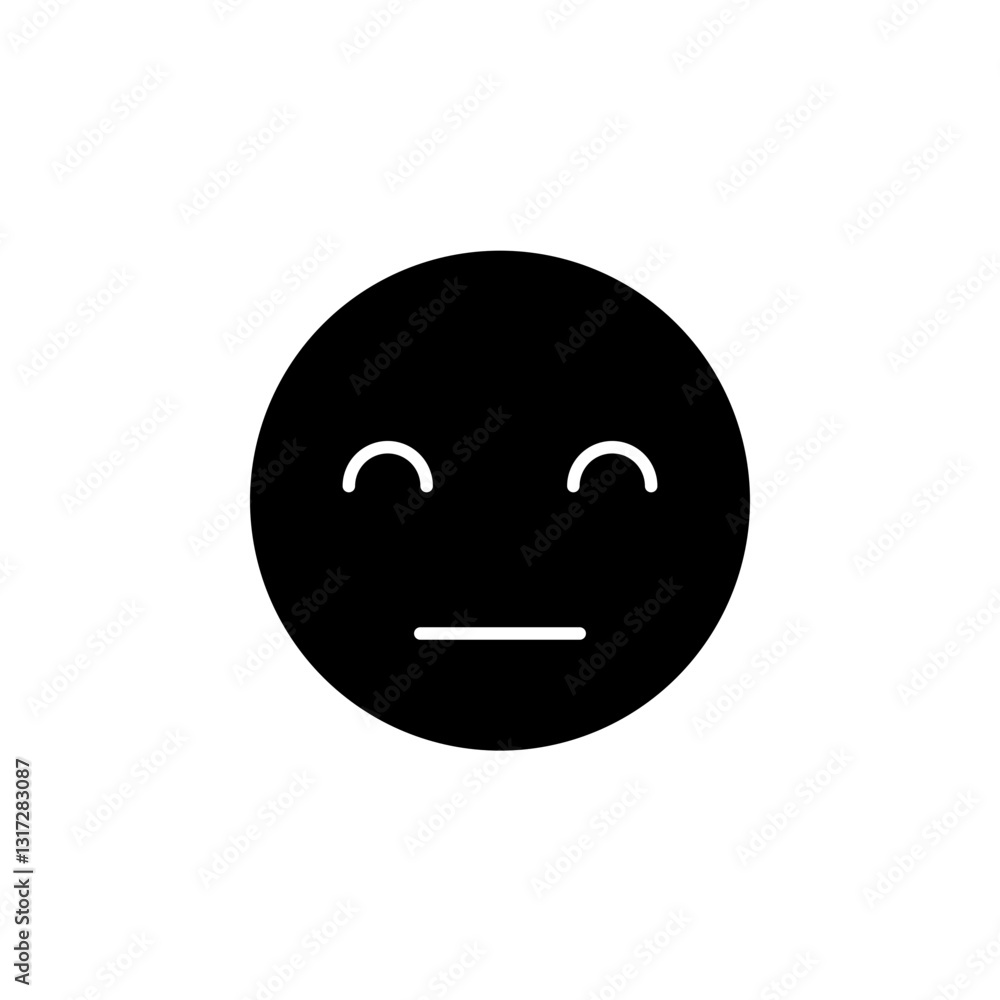 Neutral Face Emoji glyph icon Neutral Face Emoji glyph icon