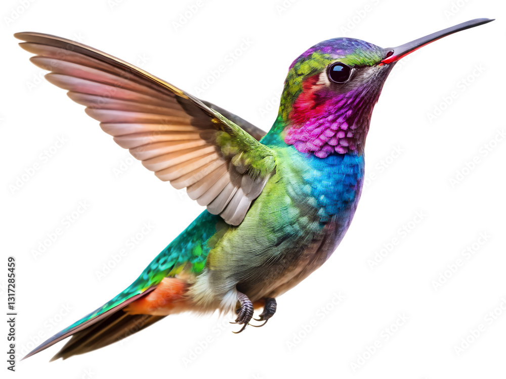 Obraz premium hummingbird in flight isolated on transparent background