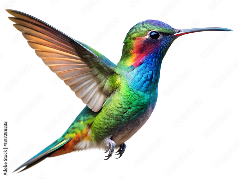 Obraz premium hummingbird in flight isolated on transparent background