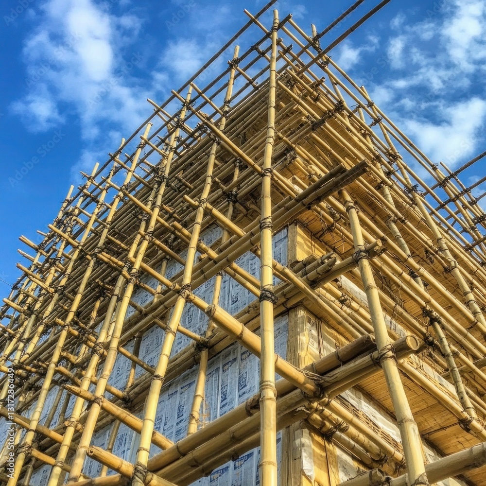 A high-rise green building with wind turbines integrated into its smart construction. A high-rise green building with wind turbines integrated into its smart construction.