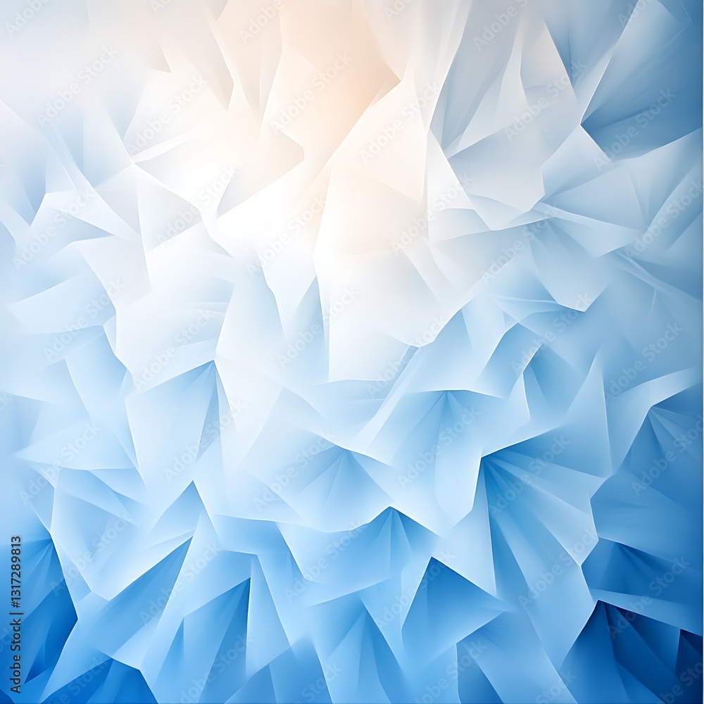 Fototapeta premium Abstract Geometric Background with Soft Blue Tones and Triangle Shapes Creating a Dreamy Effect