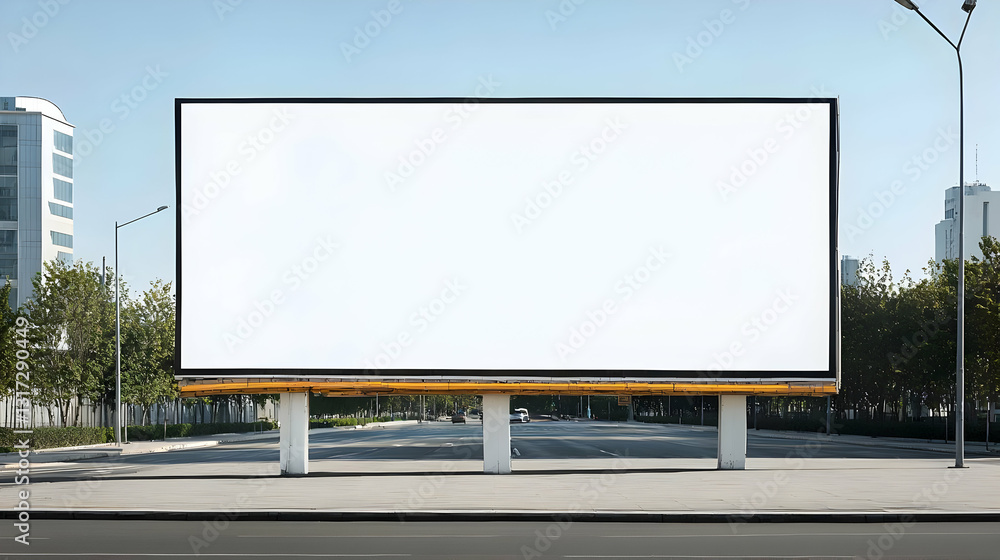 Obraz premium Blank White Billboard In A City Street