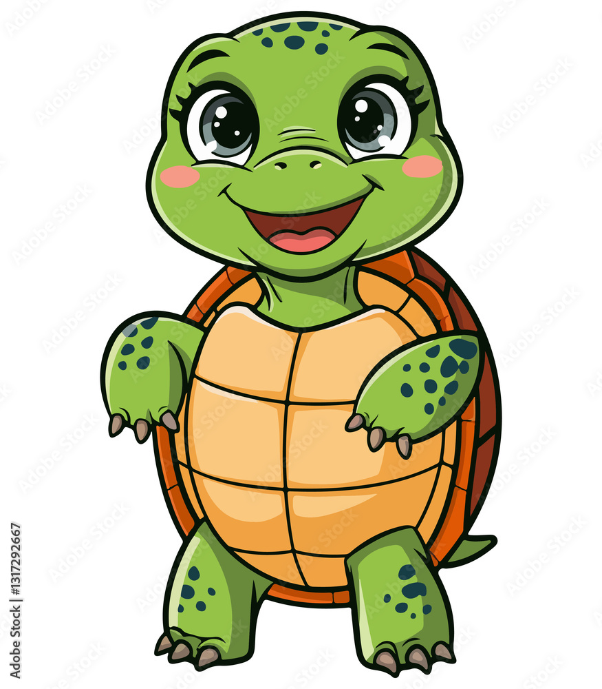 Fototapeta premium Cute sea turtle Clipart