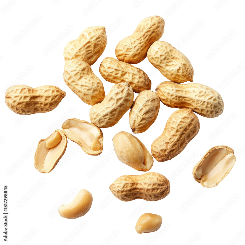 peanuts on white background peanuts on white background