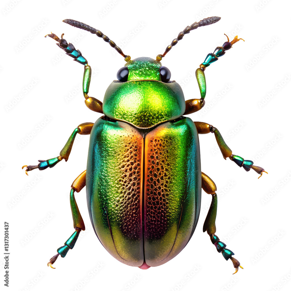 Naklejka premium green beetle isolated on white background