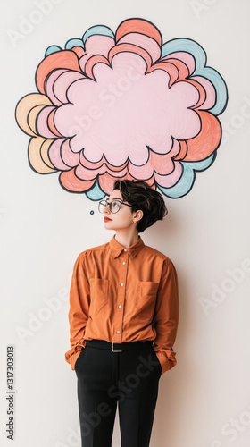 Wallpaper Mural Creative individual with thought bubble illustration on wall Torontodigital.ca