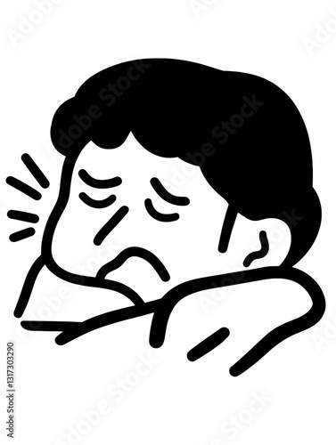 Emotionally expressive vector design of a man feeling sad, showcasing a relatable moment of vulnerability and introspection