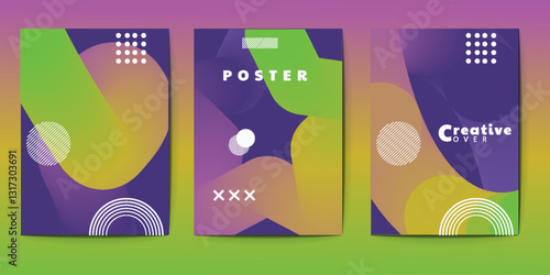 abstract poster design, Simple template design with yellow highlighter marker for poster, flyer or cover.