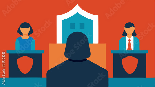 These descriptions aim to capture the essence of a courtroom environment focused on the witness protection program emphasizing anonymity and security during the testimony process.