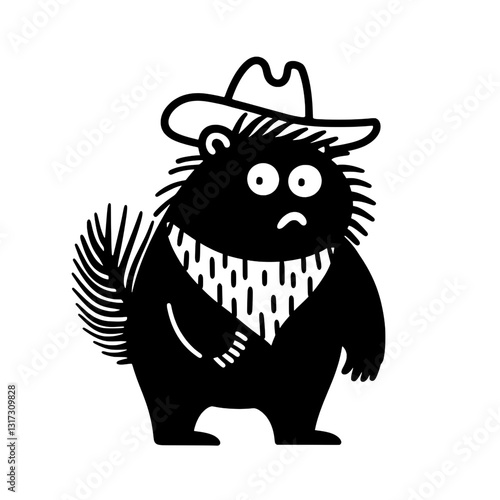 Playful cowboy character in vector style showcasing a charming wild west adventure