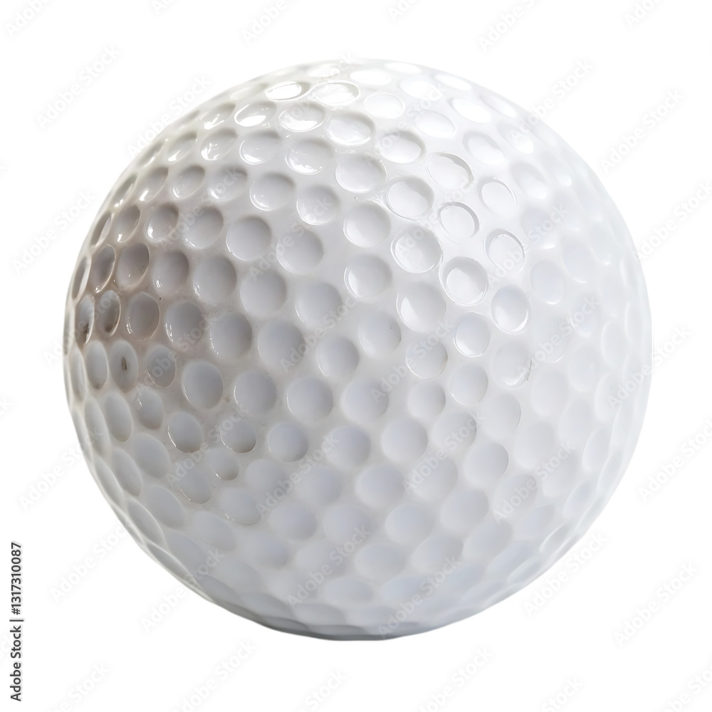 Single White Golf Ball Isolated Single White Golf Ball Isolated