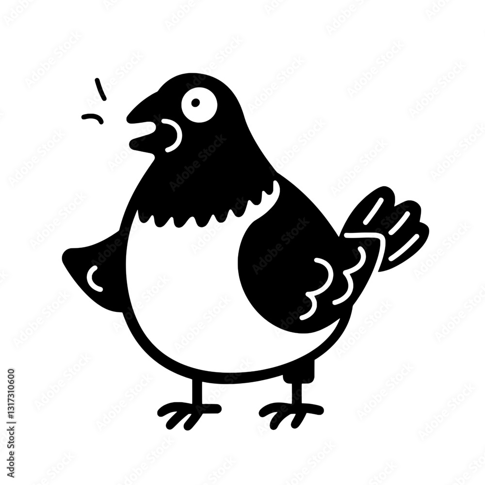 Cute cartoon bird singing joyfully in a stylized vector design perfect for playful illustrations Cute cartoon bird singing joyfully in a stylized vector design perfect for playful illustrations