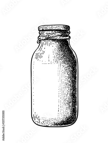 Crafting with a classic glass jar, showcasing an empty container perfect for any creative project or storage need