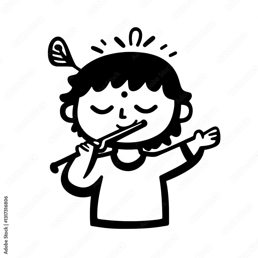 Flute player delights in melody under a sunny sky, expressing joy and harmony through music and creativity Flute player delights in melody under a sunny sky, expressing joy and harmony through music and creativity