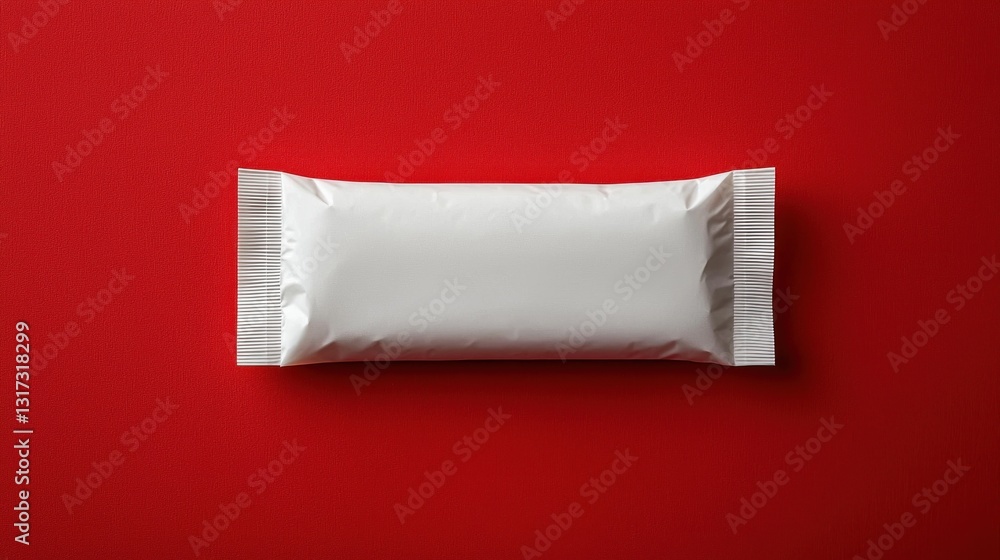 White packet against a vivid red backdrop White packet against a vivid red backdrop