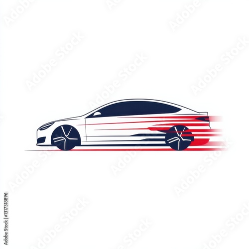 Speeding Electric Car for Modern Design.