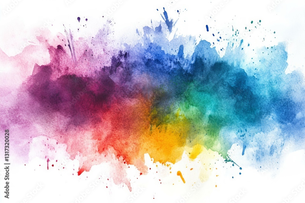Obraz premium Vibrant watercolor splash with gradient tones. AI generated