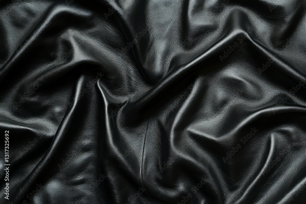 Fototapeta premium Close-up of dark leather texture surface. Artificial Intelligence