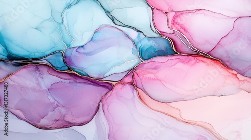 Abstract Fluid Art with Vibrant Colors and Soft Blurs