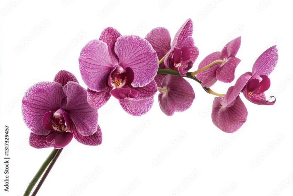 Obraz premium Graceful phalaenopsis orchids with soft lighting and grey background. AI generative